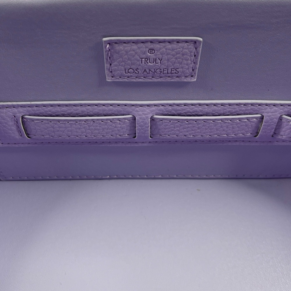 Truly Beauty Amalfi Luxury Travel Trunk Lilac Vegan Leather Makeup Case New - Picture 3 of 7